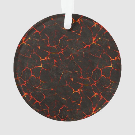 割れた溶解した地上の石の火山溶岩 オーナメント (裏面)