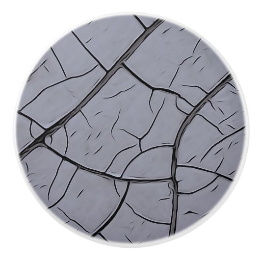 割れた灰色のペンキの陶磁器のノブ セラミックノブ (正面)