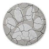 割れた灰色の灰色動物の足のプリントの引出しのノブ セラミックノブ (正面)