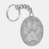 割れた灰色の灰色動物の足のプリントKeychain キーホルダー (正面左)