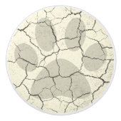 割れた白い動物の足のプリントの引出しのノブ セラミックノブ (正面)