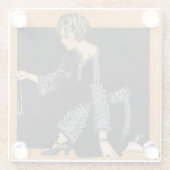 割れた真珠のネックレス ガラスコースター (裏面)