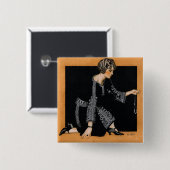 割れた真珠のネックレス 缶バッジ (正面&裏面)