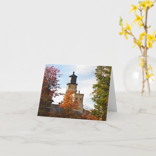 割れた石の灯台 カード (黄色い花)