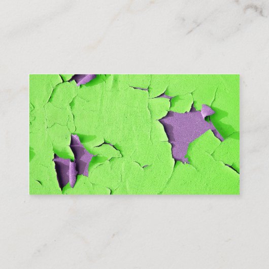 割れた緑の紫色の皮をむくカッコいいによって欠かれるペンキ 名刺 (裏面)
