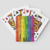 割れた虹のゲイプライドの旗によって皮をむかれるペンキの効果 トランプ (裏面)