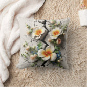 割れた表面から現れる花 クッション (ブランケット)