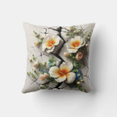 割れた表面から現れる花 クッション (裏面)