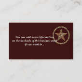 割れた西部の星またはバッジの名刺 名刺 (裏面)