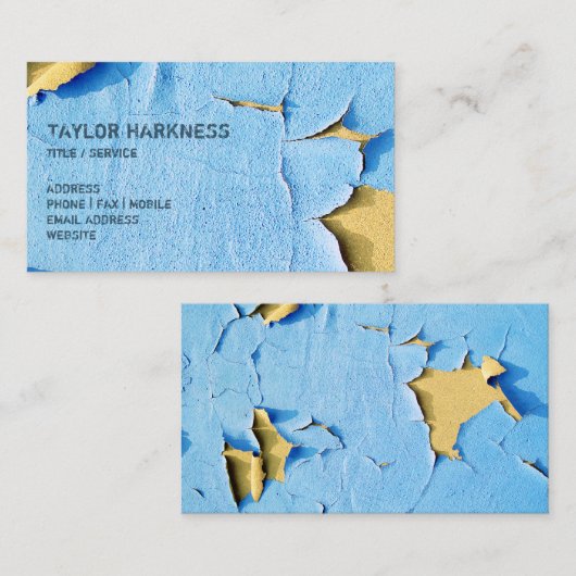 割れた青い砂の皮をむくカッコいいによって欠かれるペンキ 名刺 (正面/裏面)