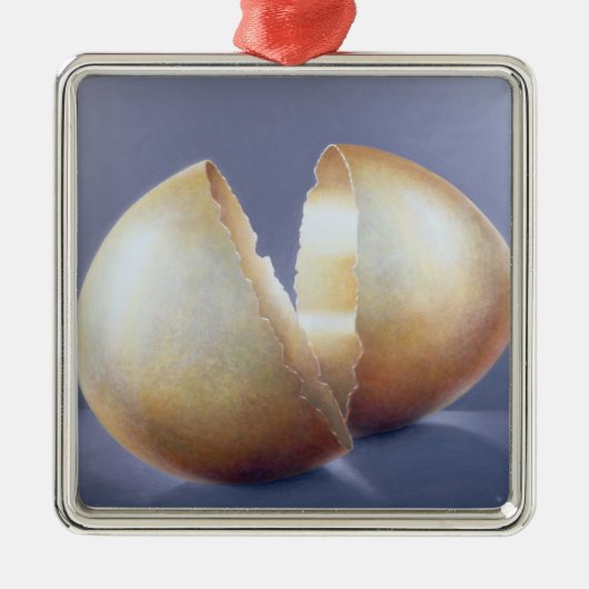 割れた青銅器時代の卵 メタルオーナメント (正面)