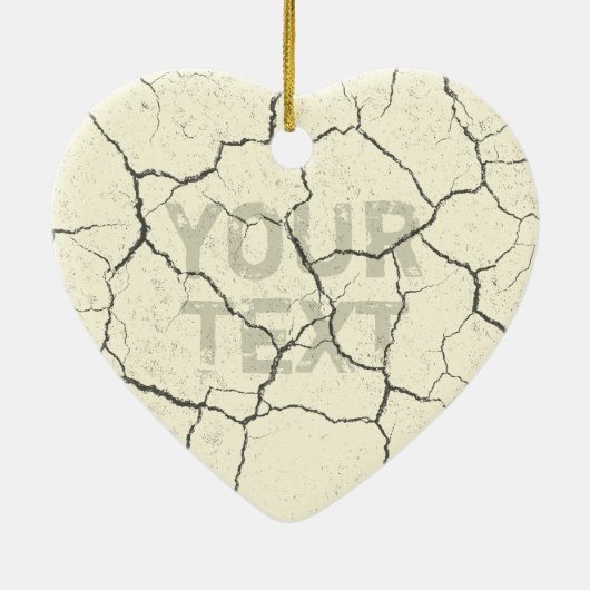 割れた骨の白い   陶磁器のオーナメントのハート セラミックオーナメント (裏面)