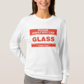 割れ物注意 ガラス 取扱注意 ラベル Tシャツ (正面)