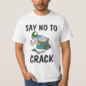 割れ目にノーと言う、配管工のお尻おもしろい、Tシャツ Tシャツ (正面)