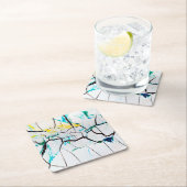 割れ色数々ののアクリル片 スクエアペーパーコースター (インサイチュ)