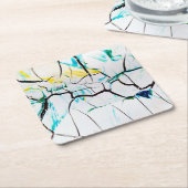 割れ色数々ののアクリル片 スクエアペーパーコースター (アングル)