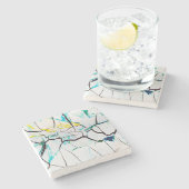 割れ色数々ののアクリル片 ストーンコースター (横)