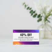 割引カード | デジタルカラフル背景 (スタンド正面)