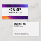 割引カード | デジタルカラフル背景 (正面/裏面)