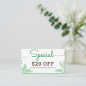 割引カード：マッサージセラピストサービス 名刺 (スタンド正面)