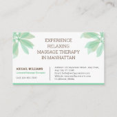 割引カード：マッサージセラピストサービス 名刺 (裏面)
