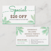割引カード：マッサージセラピストサービス 名刺 (正面/裏面)