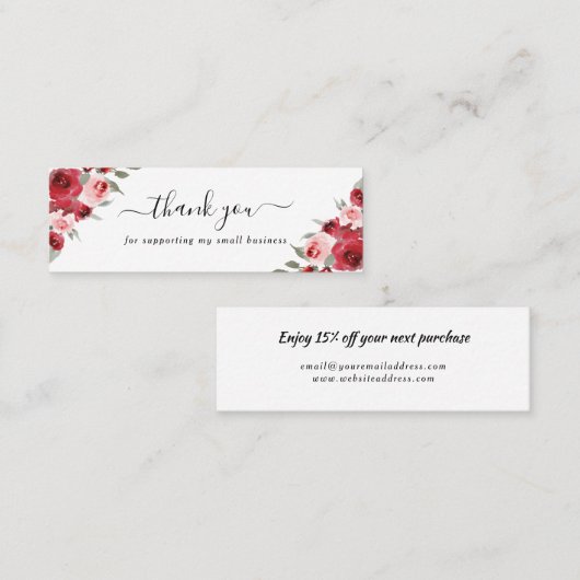 割引カ感謝していードを入れる スキニー名刺 (正面/裏面)