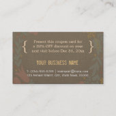 割引クーポンカードエレガント – リネンフローラリース 割引カード (裏面)