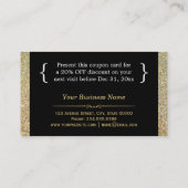 割引クーポンカード金ゴールドグリッターブラックファッション 割引カード (裏面)