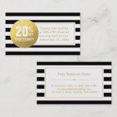 割引クーポンカード – 白黒金ゴールドラベル 割引カード (正面/裏面)