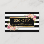 割引クーポンクラス金ゴールドフローラ美しいサロン 割引カード (正面)