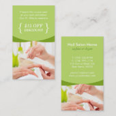 割引クーポンネイルサロンスパシック自然グリーン 割引カード (正面/裏面)