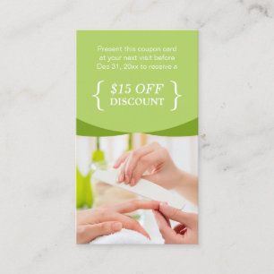 割引クーポンネイルサロンスパシック自然グリーン 割引カード