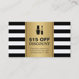 割引クーポンネイルサロン金ゴールドブラックシルエット 割引カード