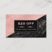 割引クーポンバラ金ゴールド大理石美しいサロン 割引カード (正面)