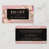 割引クーポンバラ金ゴールド美しいサロンフローラ 割引カード (正面/裏面)