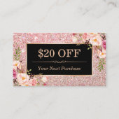 割引クーポンバラ金ゴールド美しいサロンフローラ 割引カード (正面)