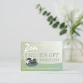 割引クーポンロイヤリティ禅ストーンマッサージセラピー 割引カード (スタンド正面)