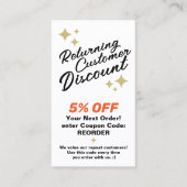 割引クーポン顧客ロイヤリティ 割引カード (正面)