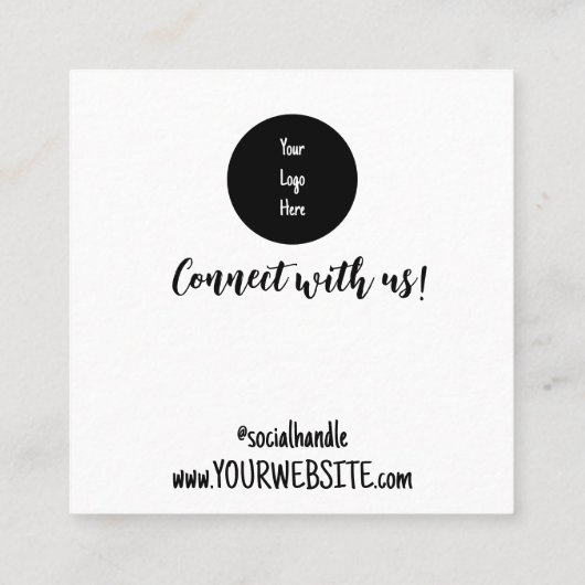 割引コードのスクラッチオフサンキューカード スクエア名刺 (裏面)