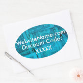 割引コードオプション付きWebサイトプロモーションデザイン 楕円形シール (封筒)