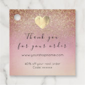 割引コードロゴハートクラフト粉感謝してい末金ゴールド フェイバータグ (正面)