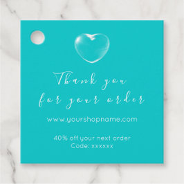 割引コードロゴ金ゴールドハートありがとうございます海 フェイバータグ