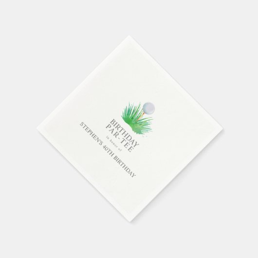 割引ゴルフバースデーパーティ招待状 スタンダードカクテルナプキン (角)