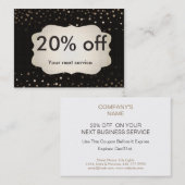 割引パーソナライズされたギフト紙吹雪金ゴールドクーポン 割引カード (正面/裏面)