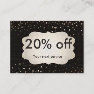 割引パーソナライズされたギフト紙吹雪金ゴールドクーポン 割引カード