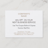 割引パーソナライズされたギフト紙吹雪金ゴールドクーポン 割引カード (裏面)