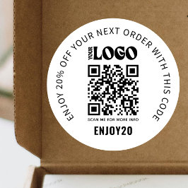 割引ビジネスロゴのプロモーションクーポンQRコード ラウンドシール