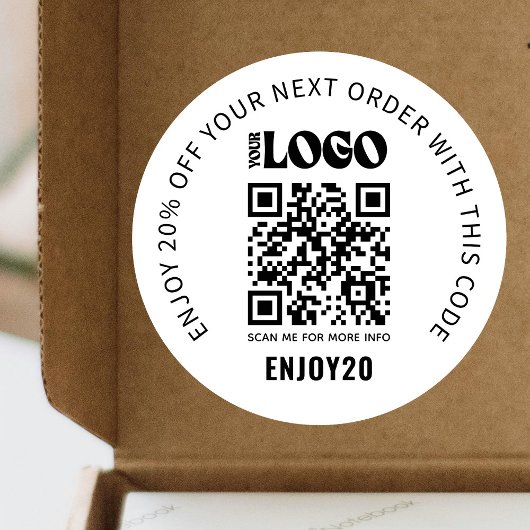 割引ビジネスロゴのプロモーションクーポンQRコード ラウンドシール