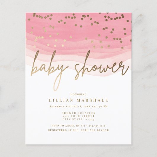 割引ピンクの水の色、ベビーシャワー (正面)